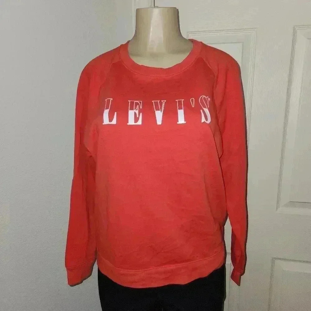 Levi's‎ Red Crewneck Long Sleeve Sweater Size M